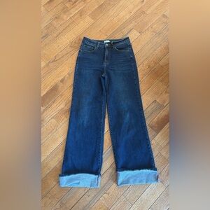 Boyfriend Jeans in Dark Blue Wash - Casual Wide-Leg
